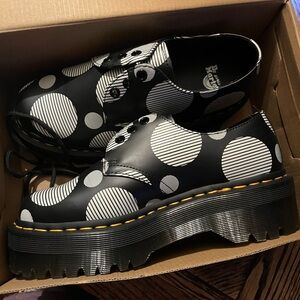 Dr. Martens Black and White Polka Dot Shoes